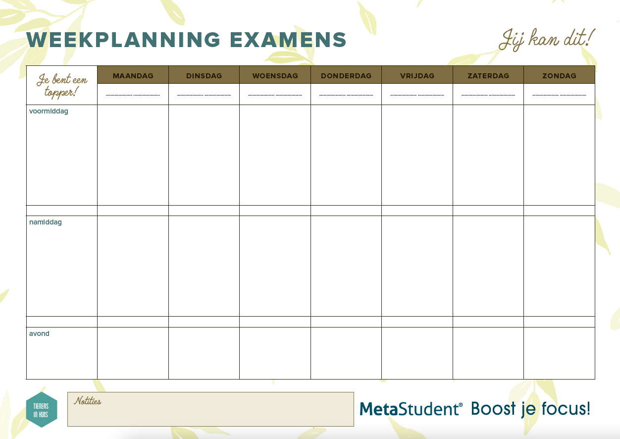 9 tips om je tiener te motiveren voor de examens + DOWNLOAD onze examenplanner Mamabaas